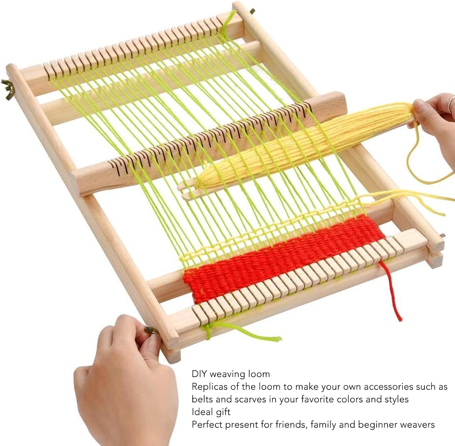 Trisar Weaving Loom Kit, Wooden Tapestry Looms with Wooden Comb, Shuttle, Thread Post & Woolen Thread, Develops Creativity, Ideal for Kids image number 4