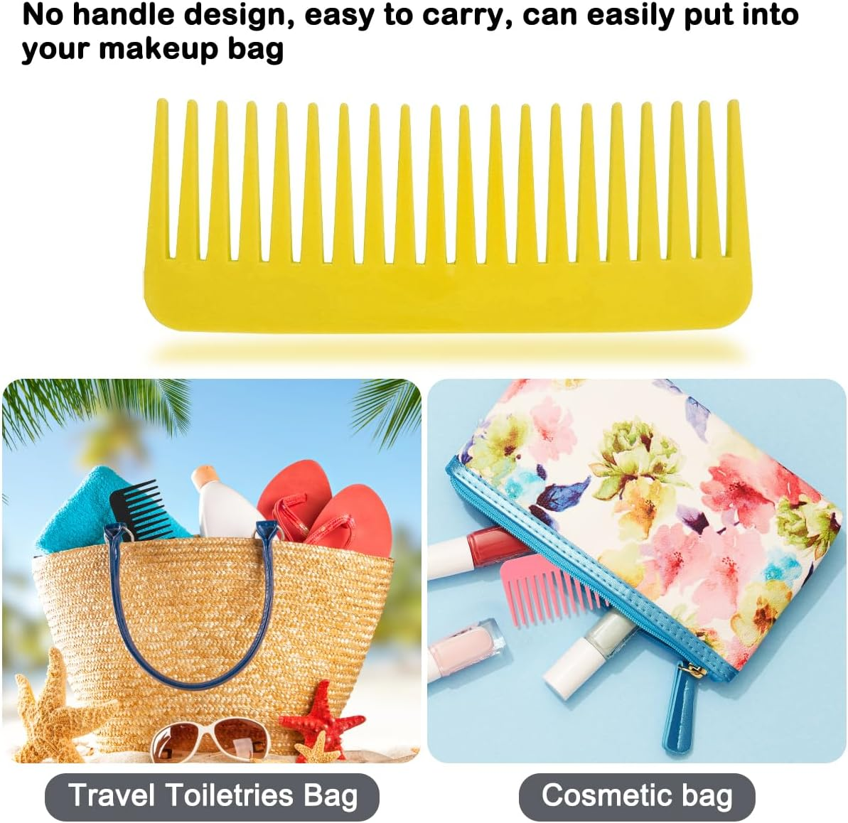 3 Pcs Wide Tooth and Large Detangling Comb Set for Wet, Dry, Long, and Curly Hair, Shampoo & Detangling Combs (3 Pieces -Yellow, Green, Purple) for Ladies, Women, and Girls image number 5
