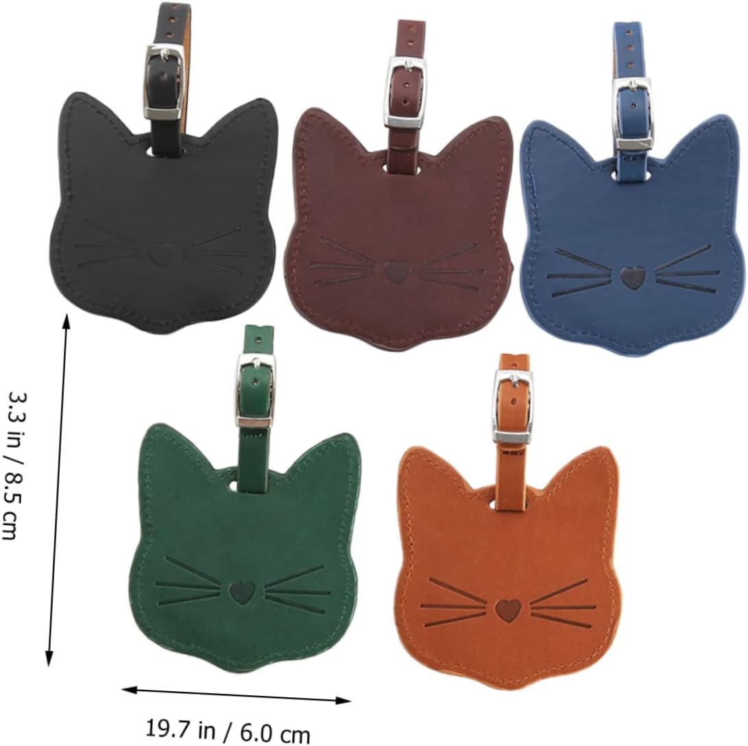 SHERCHPRY 4 Pcs Leather Luggage Tag Leather Suitcase Luggage Tag for Suitcases Travel Tag Leather Suitcase Labels Luggage Bag Tags Travel Id Tags Leather Luggage Tags Pu Leather Ceramic Tile image number 4