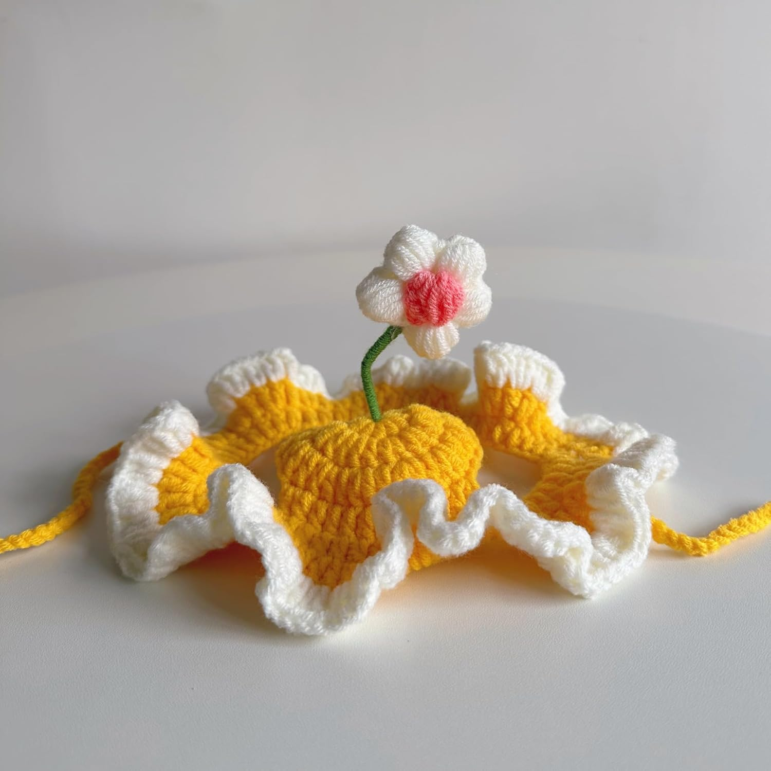 Pet Hat Cartoon Design Knit Cute Dog&Cat Hat Grooming Accessories Apparels Puppy Cartoon Hats for Small and Medium-Sized Cats and Dogs (Yellow, M)