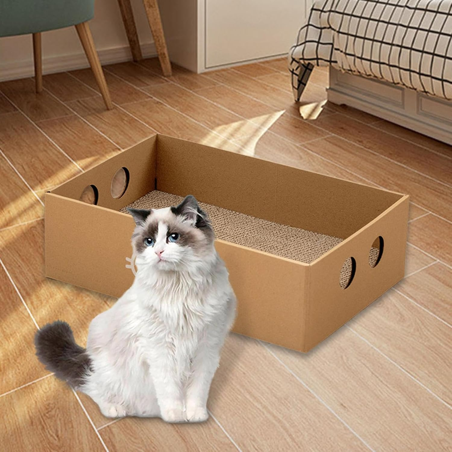 STARTIST Cat Scratcher Box Cat Scratcher Pad Large Pet Supplies Cat Scratching Board Cat Scratching Bed for Indoor Cats Grinding Claws, Style A image number 1