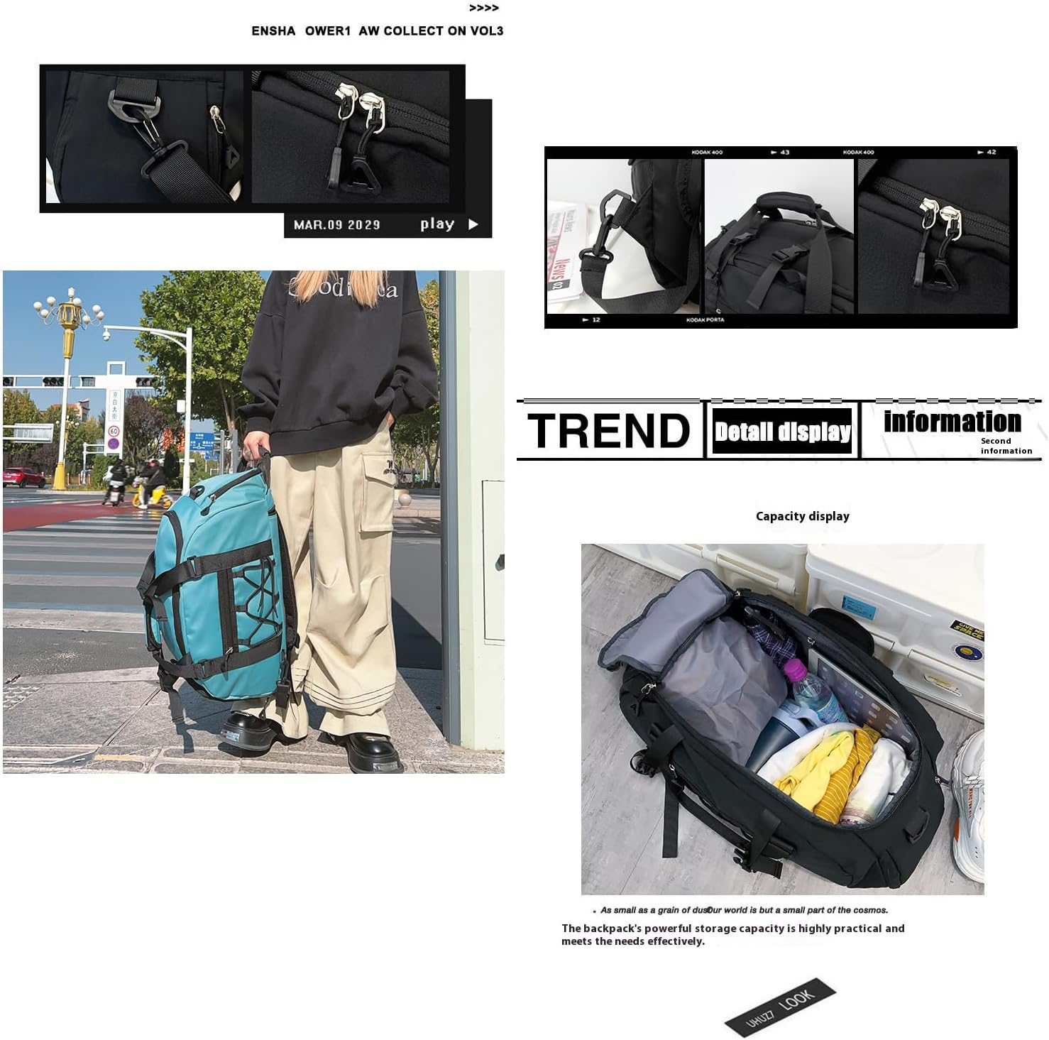 Xcjump Multi-Function Travel Backpack for Women & Men, Large Casual Daypack, Laptop & Hiking Backpack with Wet/Dry Compartment, Carry-On Gym Shoulder Bag, Basketball & Shoe Holder, Yoga Strap image number 2