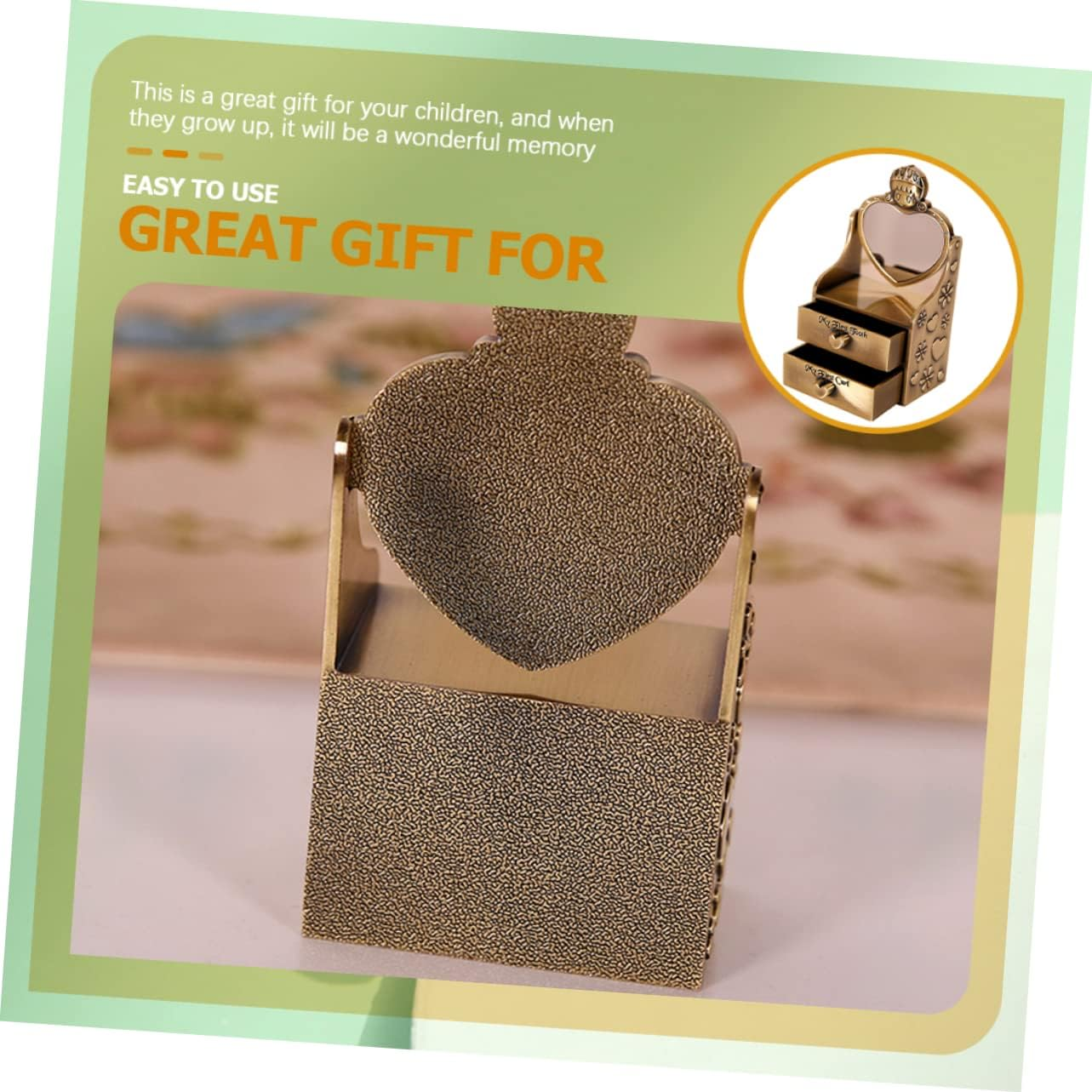 UPKOCH Metal Vintage Tooth Box for First Tooth and Fetal Hair Keepsake Container