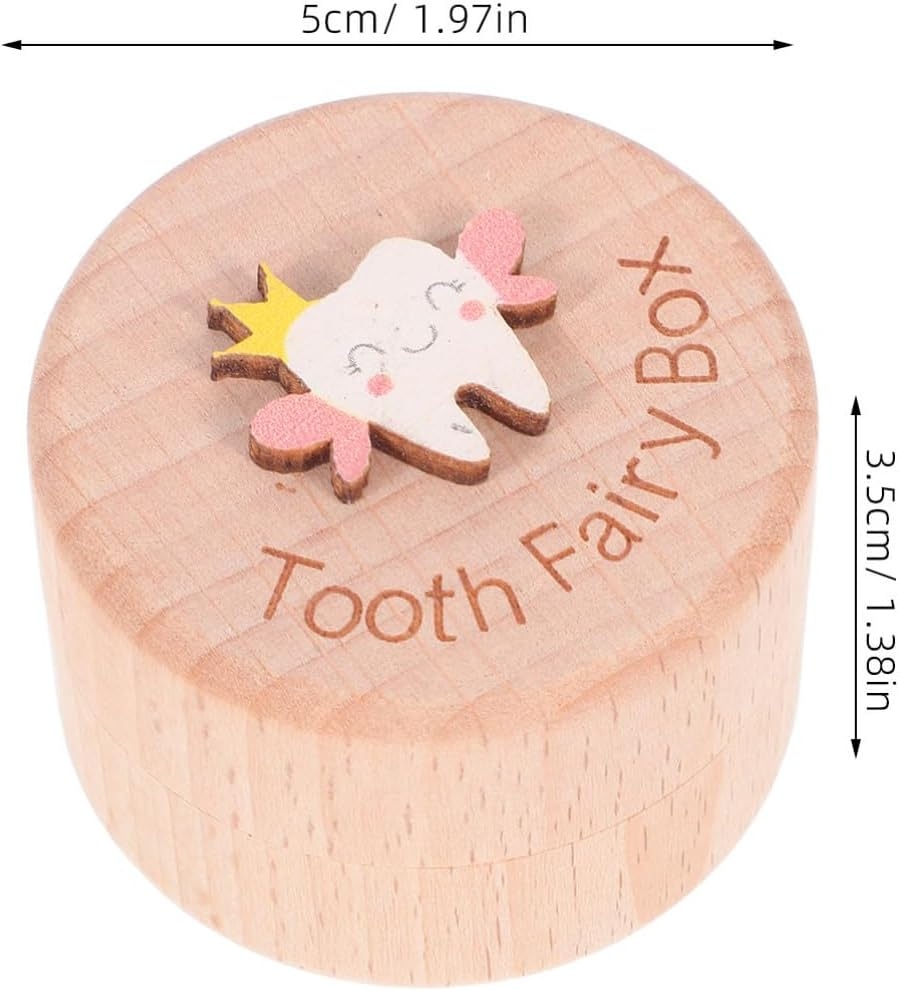 CHILDWEET Wooden Tooth Keepsake Box Cute Tooth Storage Holder for Boys Shower for Newborns Unique Growth Milestone Keepsake image number 5