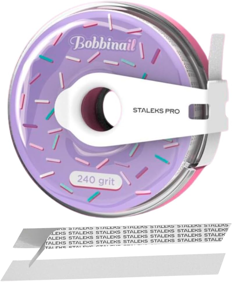 STALEKS PRO BOBBINAIL Donut File Dispenser with White Adhesive File Refill Expert (&lrm;Donuts + Refill) (240 Grit) image number 2