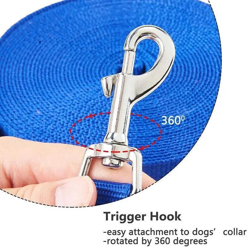 50Ft/15M Long Dog Lead Long Line Dog Leash Pet Puppy Leash Great for Dog/Puppy Training,Play,Camping,Extra Long Dog Leash- Durable with Stainless Steel Hook - Black image number 2