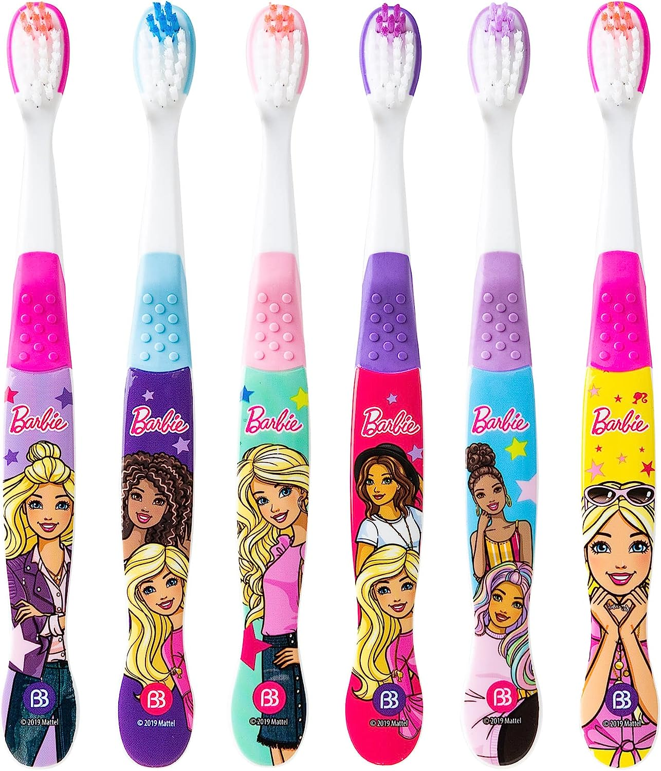 Barbie Toothbrush for Kids 6Pk, Soft Bristle Toothbrushes for Girls Ages 2-4 image number 2