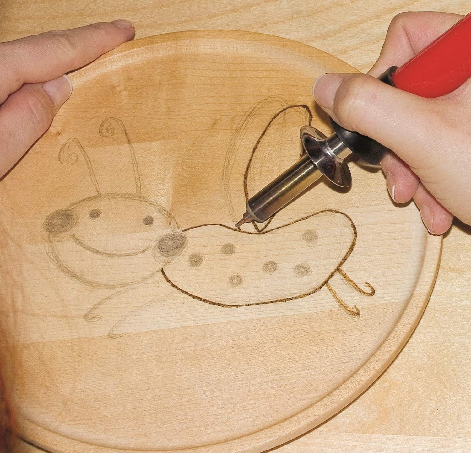 Pebaro Glorex 6 1671 001 Pyrography Pen with 9 Brass Attachments with Support Stands, Power Connection Euro Plug 230 V / 30 W for Burning on Wood, Leather, Cork and Other Materials image number 2