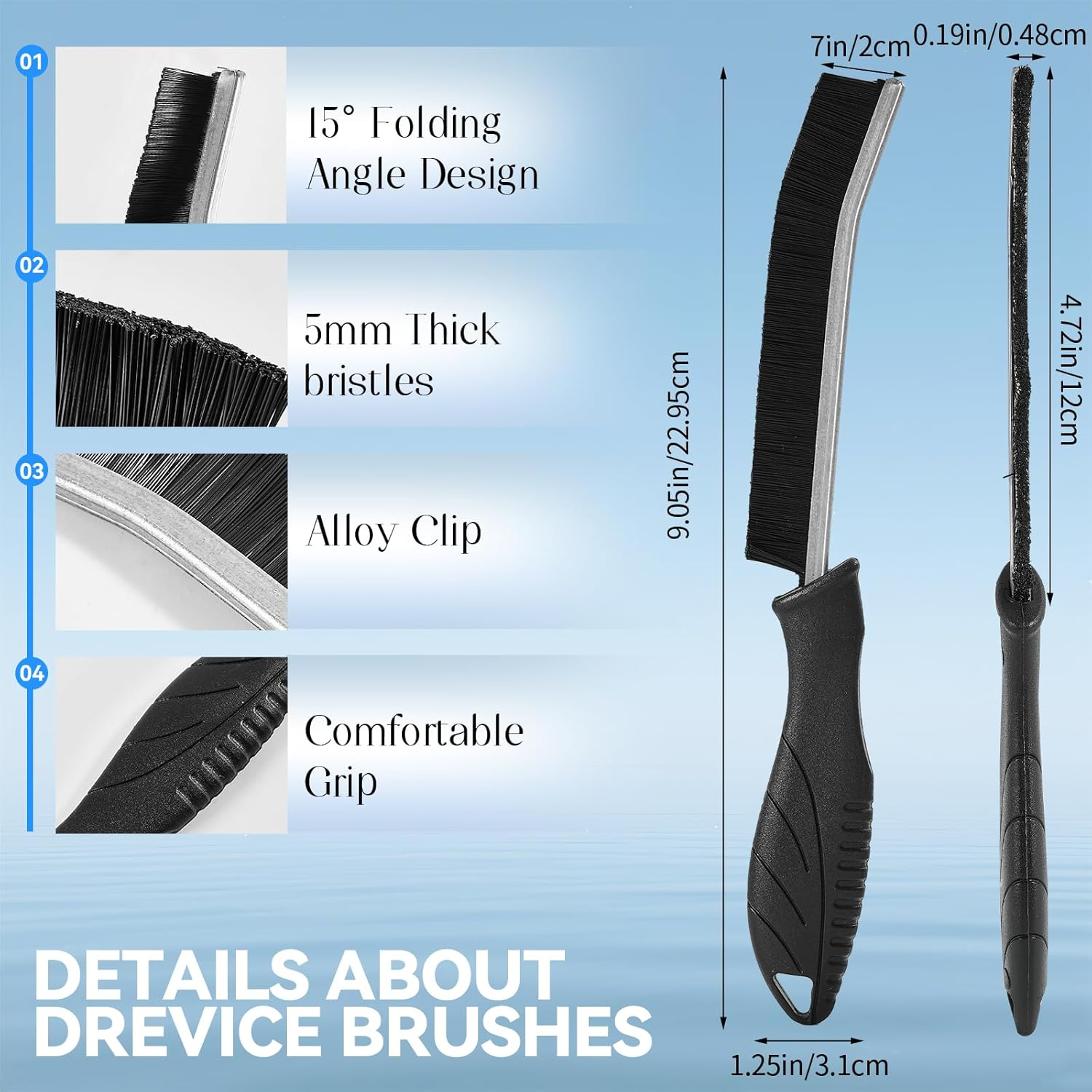 6Pcs Crevice Cleaning Brush Multi Purpose Hard Bristle Gap Cleaning Brushes Tool for Narrow Tight Spaces,Cleaning Supplies Deep Cleaning for Toilet, Faucets,Kitchen,Grout, Gap, Kitchen, Bathroom image number 5