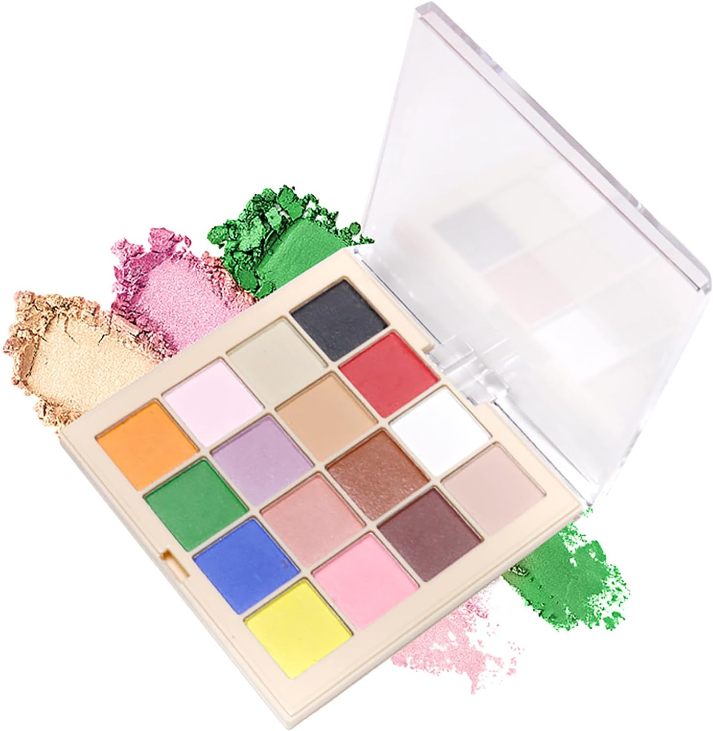 Enmart 16 Colors Soild Nail Gel Palette, Aurora Mirror Nail Glitter Powder, Nails Gel Polish Pigment Nail Art Decorations, Metallic Nail Glitter Powder for Nail Art Decoration Nail Salon(02) image number 6