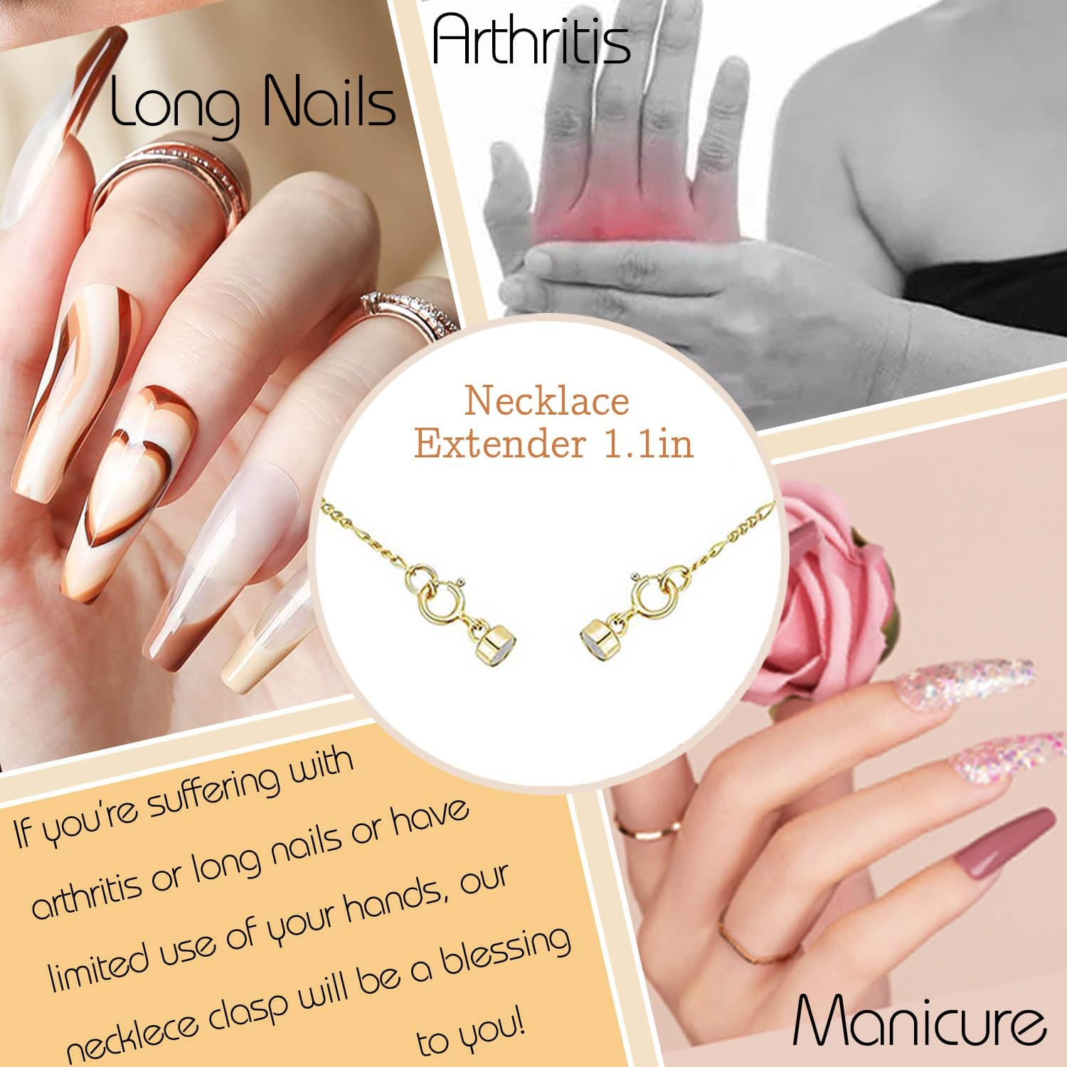 Qulltk Double Magnetic Necklace Clasps and Closures 14K Gold and Silver Bracelet Extender Jewelry Clasps Converters for DIY Jewelry Making - 16Pcs | 8Gold  8Silver image number 5