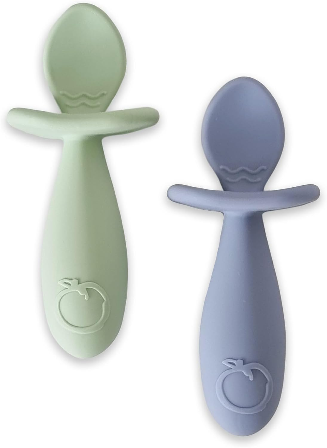 Plum Silicone 2 Pack Easy Grip Spoon Set Olive/Steel Blue image number 2