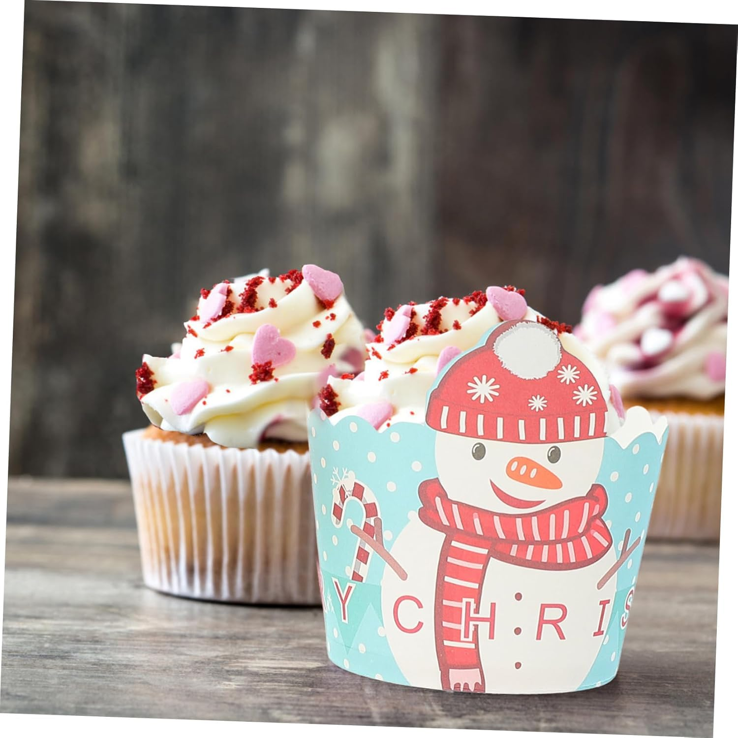 KOMBIUDA 150Pcs Christmas Cake Cups Heat-Resistant Muffin Cups for Baking Decorative Cake Holders for Holiday Parties and Celebrations Random Color image number 6