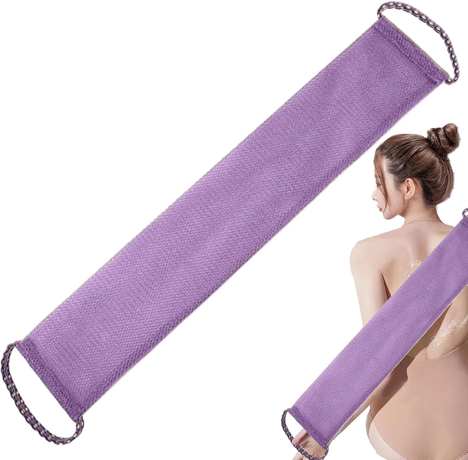 Back Washing Cloth | Back Scrubber Towel | Back Mud Scrubbing Towel Foaming Body Scrub Cloth for Female All Skin Types image number 2