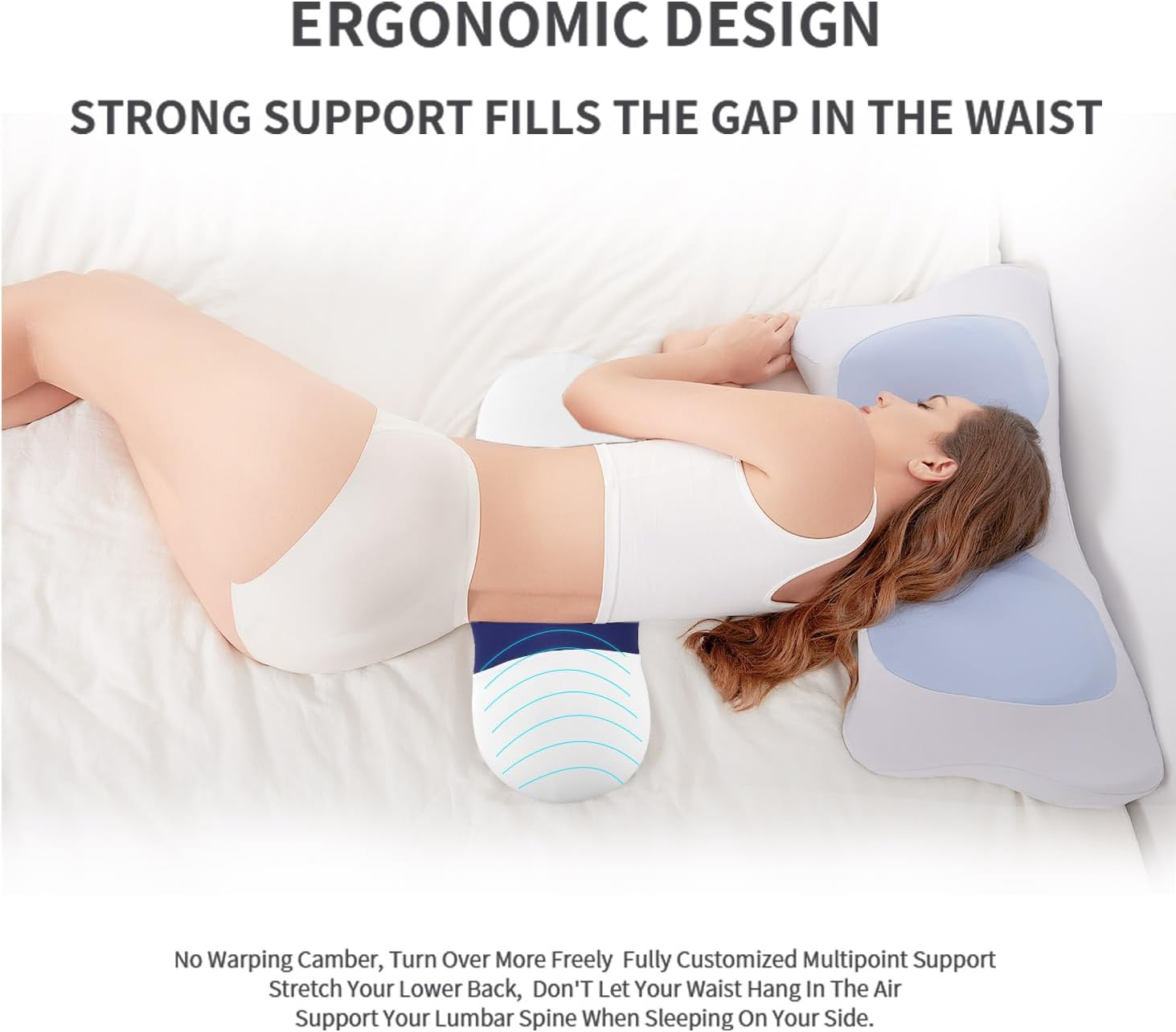 Menlo Park Lower Back Pain Relief Pillow,Memory Foam Back Waist Pillows for Bed,Lumbar Support Pillow for Sleeping,Bed Rest Pillow with Cooling Breathable Pillowcase image number 1