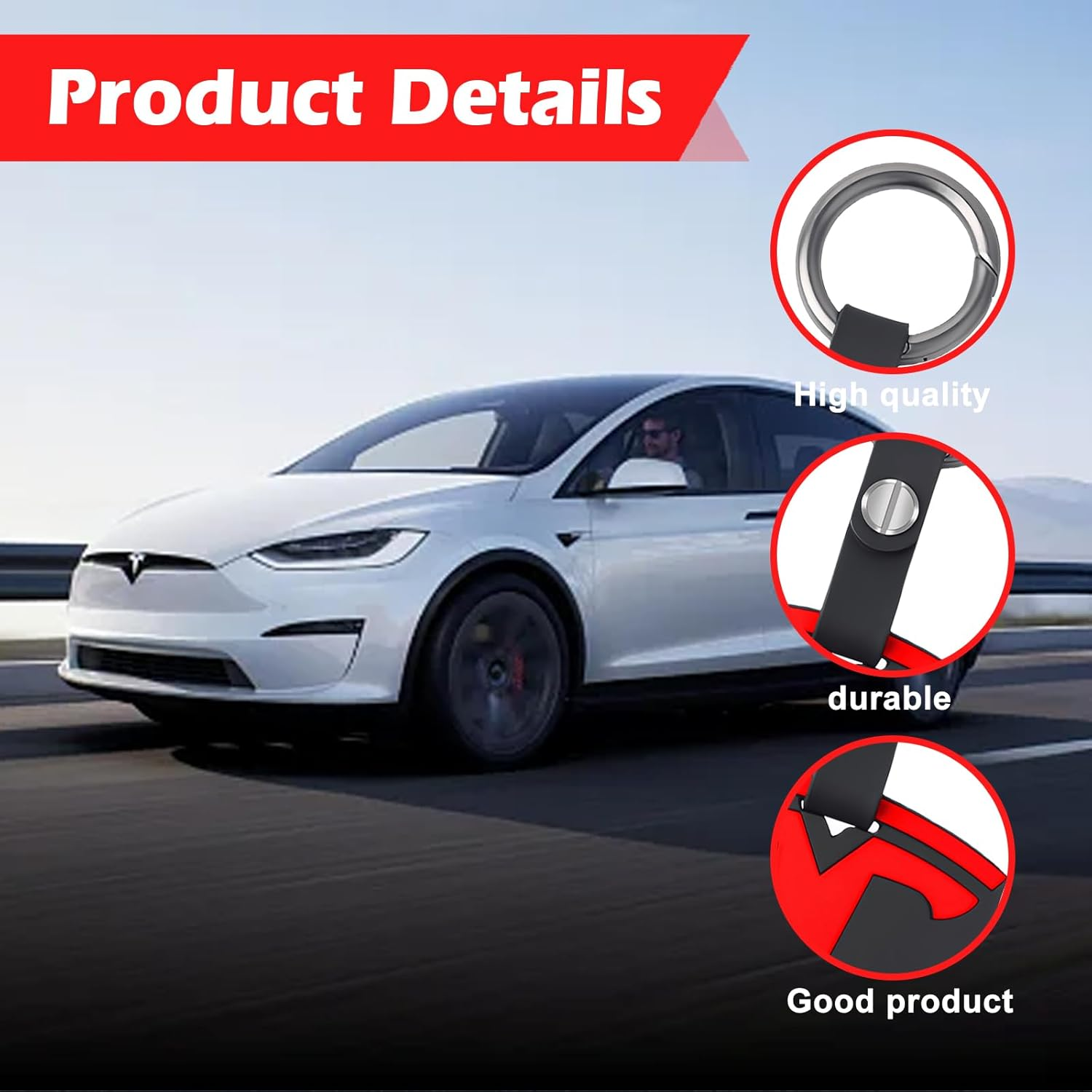 SPORWAY Key Chain for Tesla: Card Case for Tesla Model 3 Model Y, Anti-Fall Wear-Resistant Silicone Key Fob Protector, Black Tesla Card Case for Model 3 Model Y Button Accessories, Black, One Size image number 6