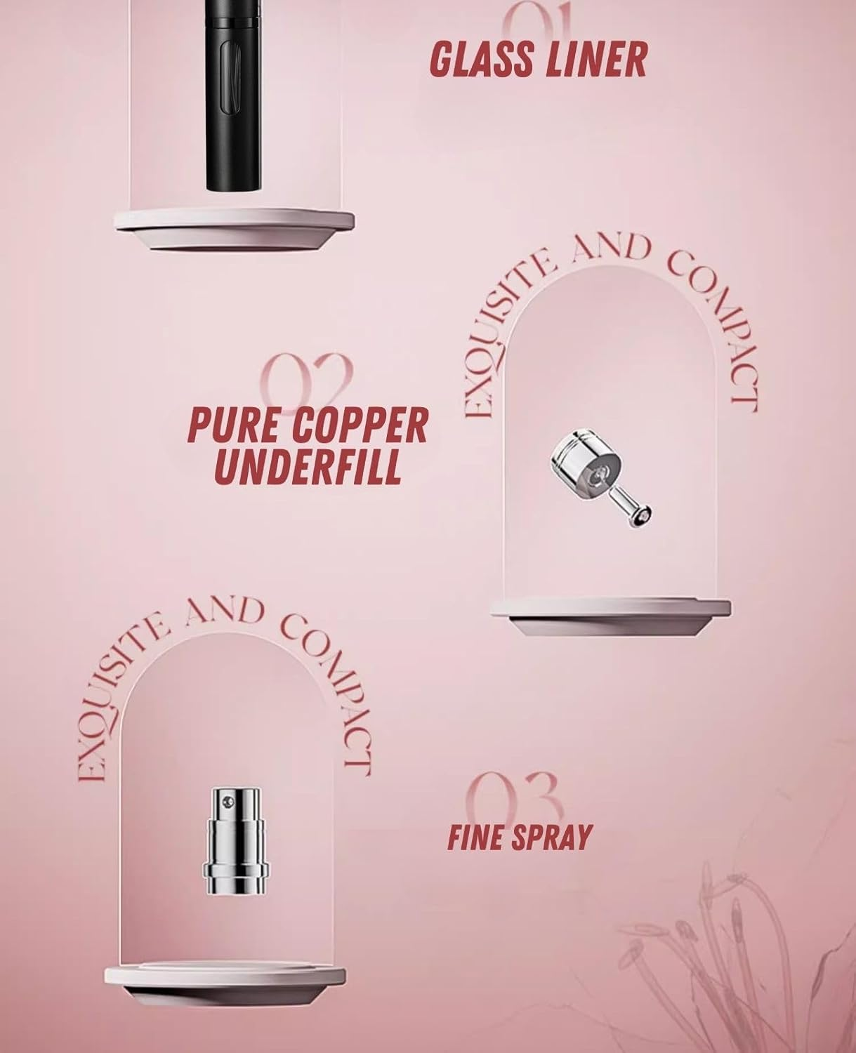 BRARIOS Perfume Atomizer Bottle with Visible Capacity for Men and Women, Refillable Portable Perfume Atomizer, Leak-Proof Pump Perfume Spray Bottle Atomizer (5Ml) (Black)