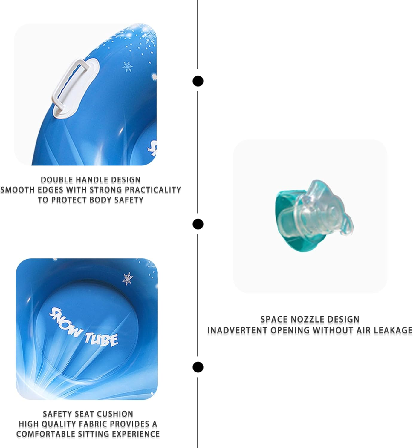 Snow Tube 33.5 Inch Sleds for Adults, Inflatable Snow Sled with Handles Heavy Duty Adult Sledge Thicken Snow Toys Inflatable Ski Ring Inflatable Snow Tubes Inflatable Sled for Winter image number 6