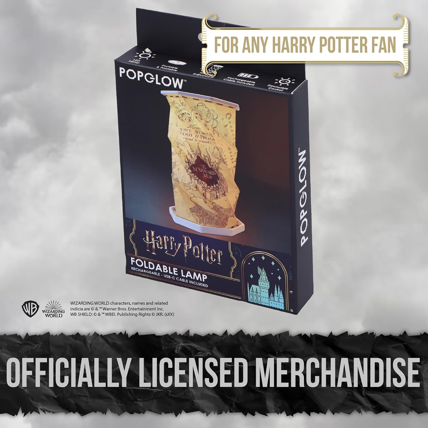 Nemesis Now Foldable LED Lamp 21 Cm &ndash; Touch-Activated, USB-C Rechargeable Light, Unique Fan Merchandise, Gifts & Decor for Collectors &ndash; Harry Potter image number 5