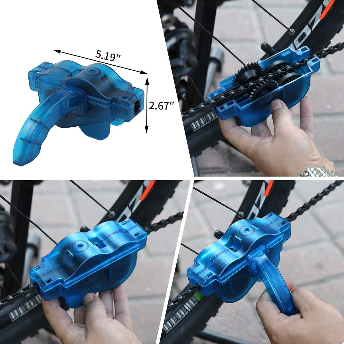 WOYAODONG 8 Pcs Precision Bicycle Cleaning Brush Tool Including Bike Chain Scrubber, Suitable for Mountain, Road, City, Hybrid,Bmx Bike and Folding Bike image number 3