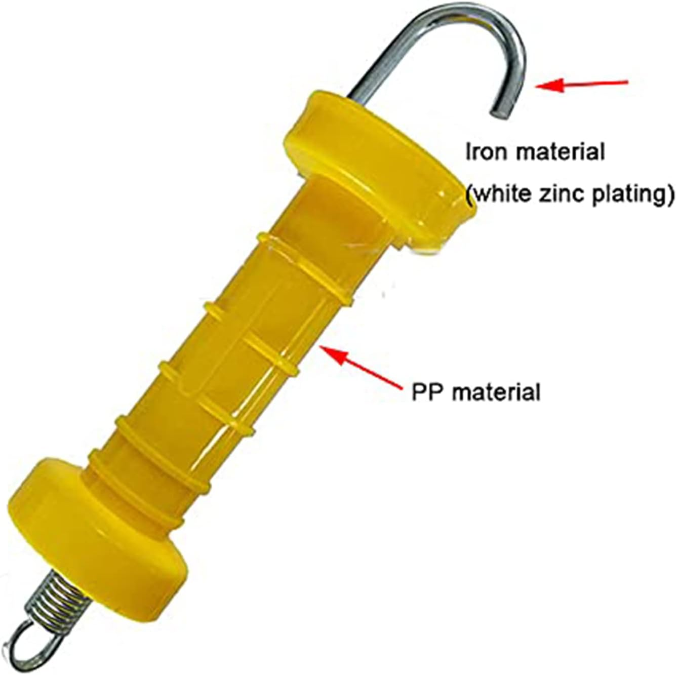 10 Pcs Electric Fence Plastic Gate Handle Insulated Spring Handles,Yellow Hook End image number 3