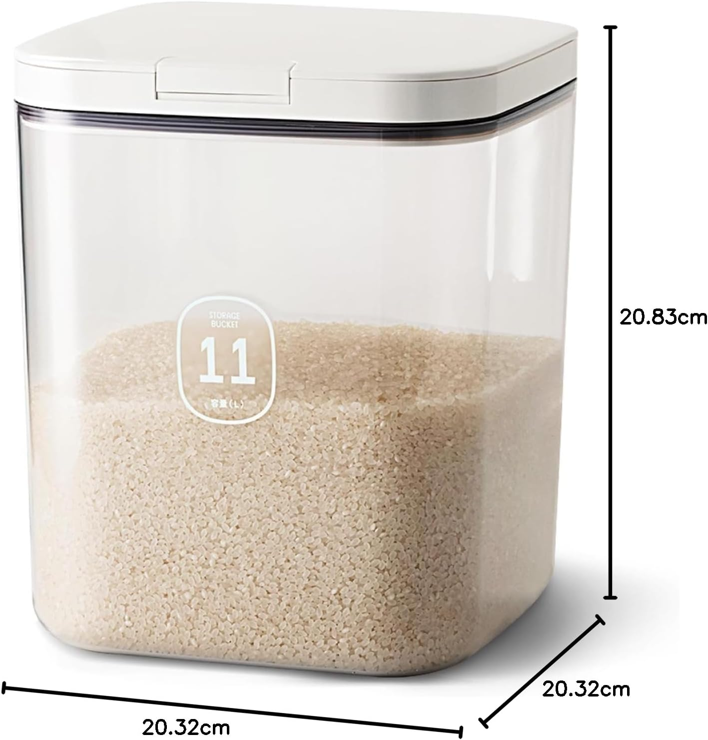 Flour Container 20LBS - 10 L /10.5 QT /10 KG - Rice Container Storage Food Grain Container Bins Household for Kitchen Pantry Organization (11L) - Large image number 5