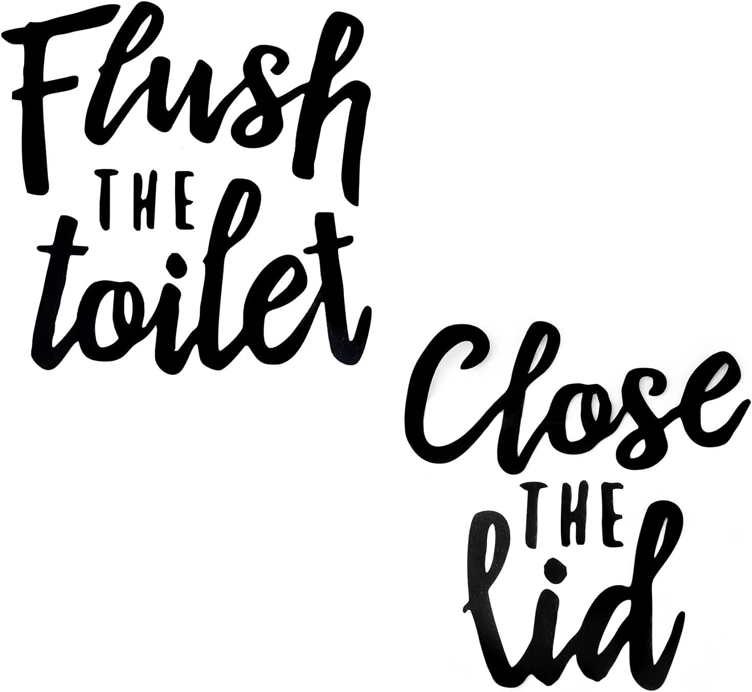 Framendino, 2 Pack DIY Bathroom Toilet Seat Sticker Decal Funny Reminder Decoration Washroom