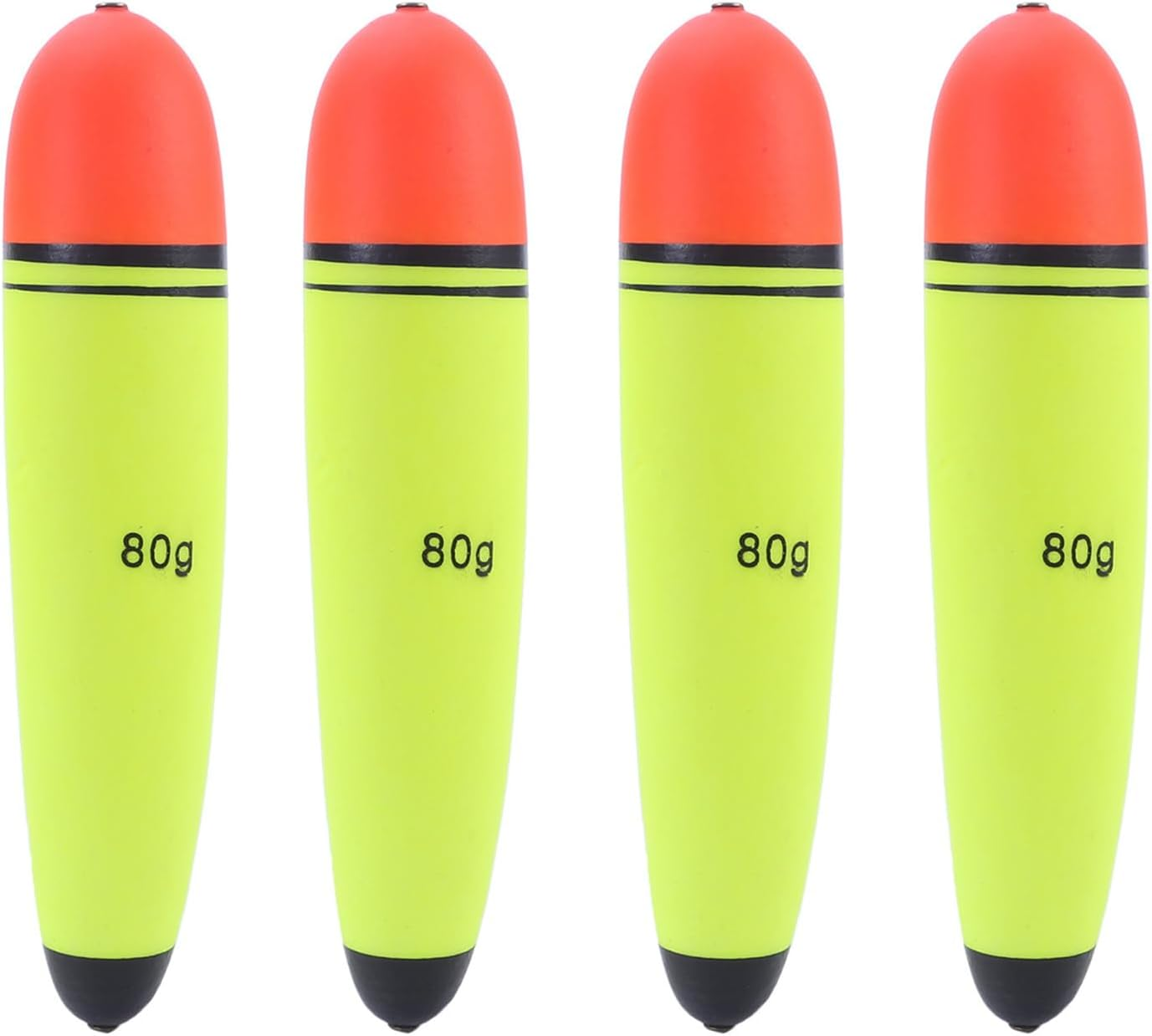 QXPDD 4Pcs Fishing Bobber Float EVA Foam Floats Fishing Floats,Fishing Slip Bobbers for Pike Perch Carp Bass Saltwater Freshwater Fishing,80G - 20G image number 4