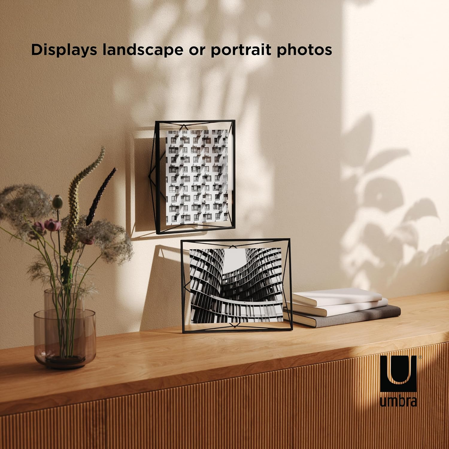Umbra Prisma Picture Frame, 8X10 Photo Display for Desk or Wall, Black Photo Display image number 7