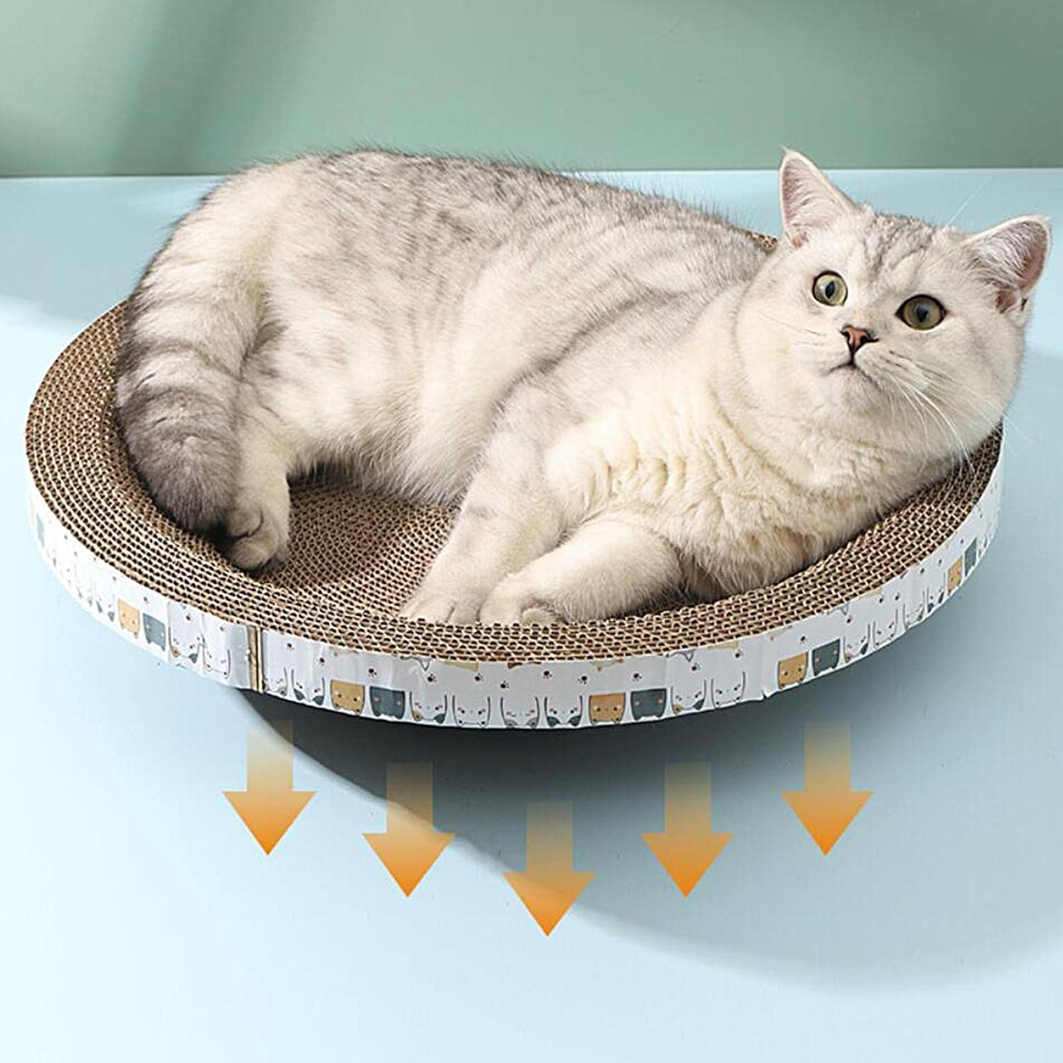 Scratching Board for Cats | High-Density Bowl-Shaped Cat Scratcher Cardboard for Cat Scratch | Cat Furniture Scratching Pads for Indoor Cats Sleeping Cat Scratch Post Gyouza image number 4