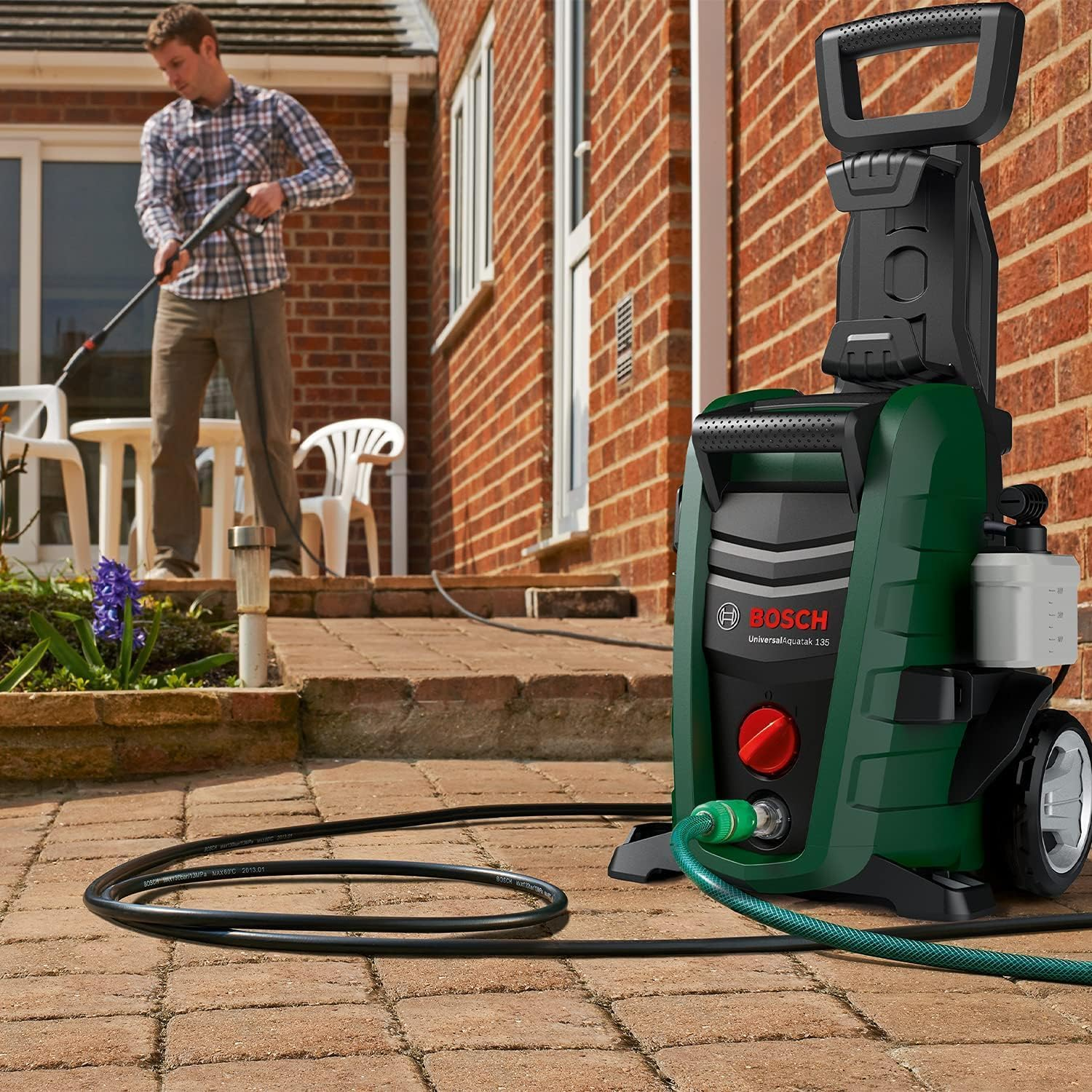 Pressure Washer Drain Pipe Hose Cleaning Kit for Karcher K2-K7 Series and LAVOR Pressure Washer, with Jet Nozzle and Rotating Jet Nozzle, 15 M/50FT, 180 Bar and 2700 PSI image number 1