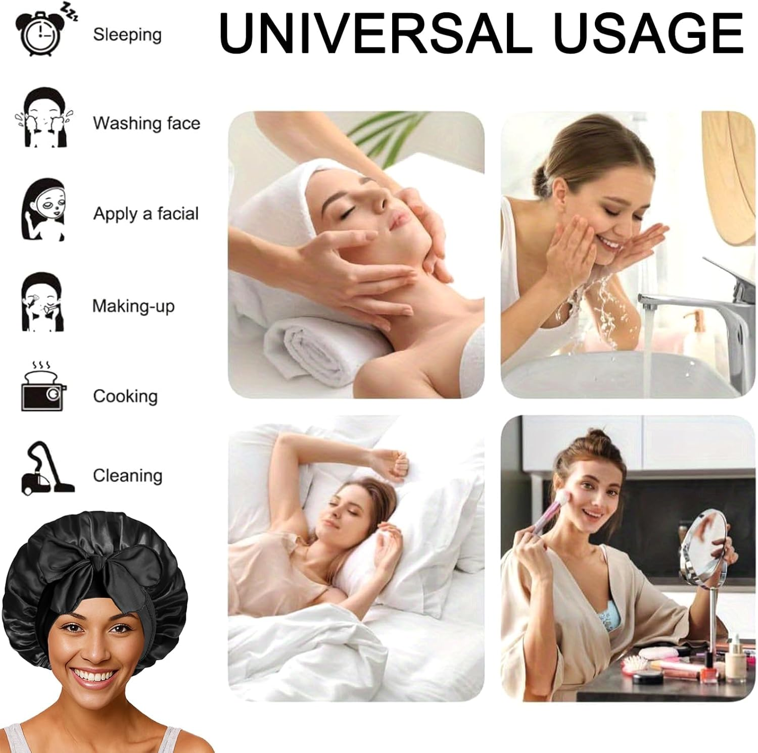 TYXHXTF Satin Curls without Heat, Heatless Curls Band Curlers Overnight with Double Layer Hood Overnight Curls DIY Hair Curler Rollers for Women and Girls, Long Hair image number 1