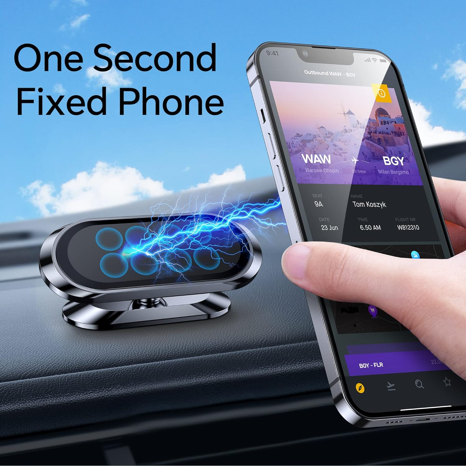 【2-Pack】 Magnetic Phone Holder for Car Dash【Strong Magnet】 Magnetic Car Phone Holder Mount 【4 Plate】 Phone Holders for Your Car Phone Mount for Car Dashboard Cell Phone Car Mount for Iphone Samsung image number 2