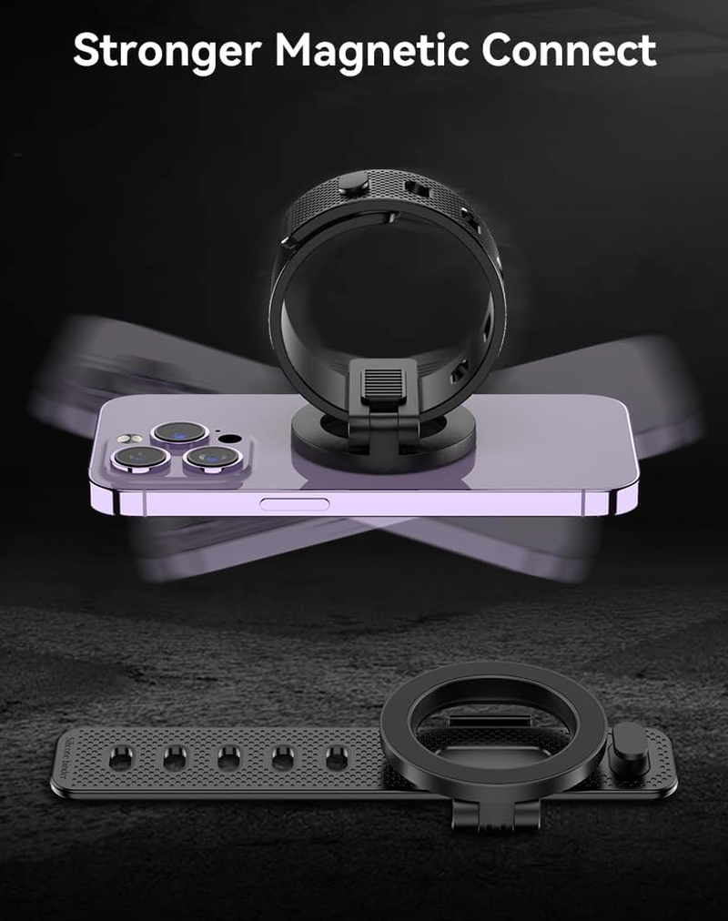 Honeteek Magnetic Phone Holder for Stroller, Strong Magnetic Bar Phone Mount for Bike, Gym Treadmill with Adjustable Strap, 17 N52 Magnets & Magsafe Phone Holder Fit for Iphone 12-17 Series image number 4