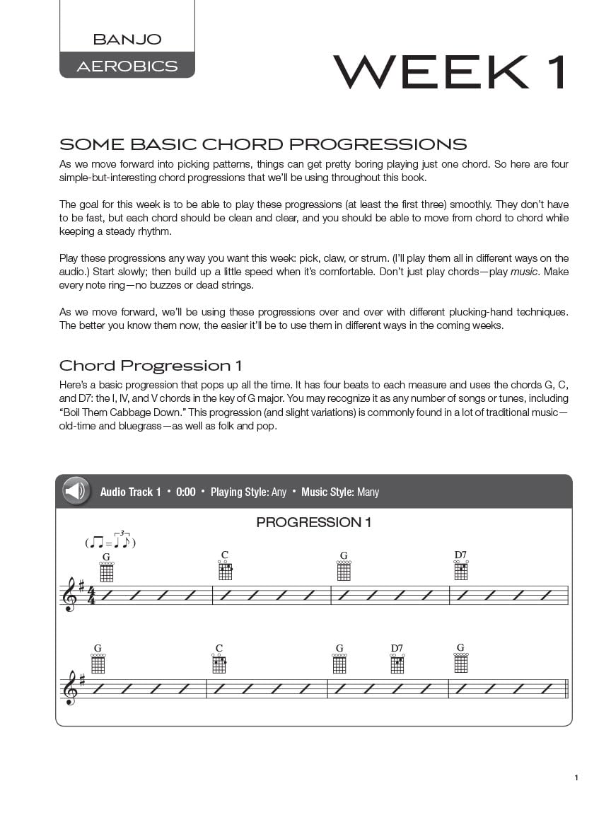 Banjo Aerobics: a 50-Week Workout Program for Developing, Improving and Maintaining Banjo Technique Bk/Online Audio image number 4