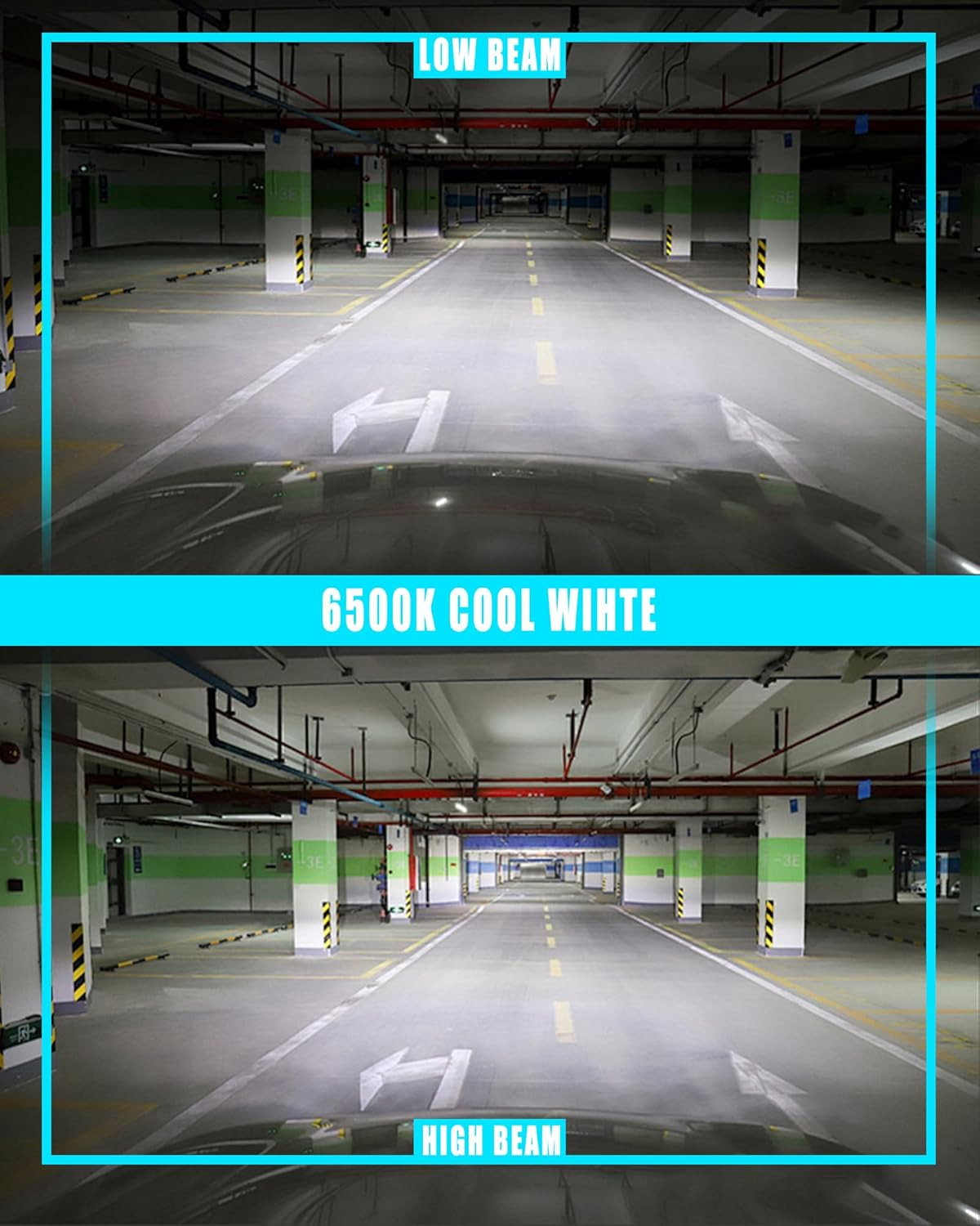 H11 H8 H9 LED Headlight Bulbs Fanless, 200% Brightness 10000LM 6500K Xenon White Conversion Kit Plug and Play High/Low Beam Fog Light Bulb, Pack of 2 image number 3