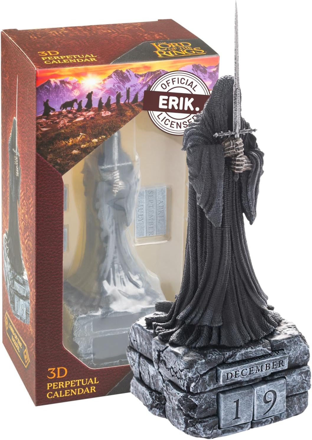Grupo Erik the Lord of the Rings Eternal Calendar, Figure 3D Calendar, Desk Calendar for Standing, Permanent Calendar, Official Nazgul the Lord of the Rings Fan Article, Office Decoration image number 3