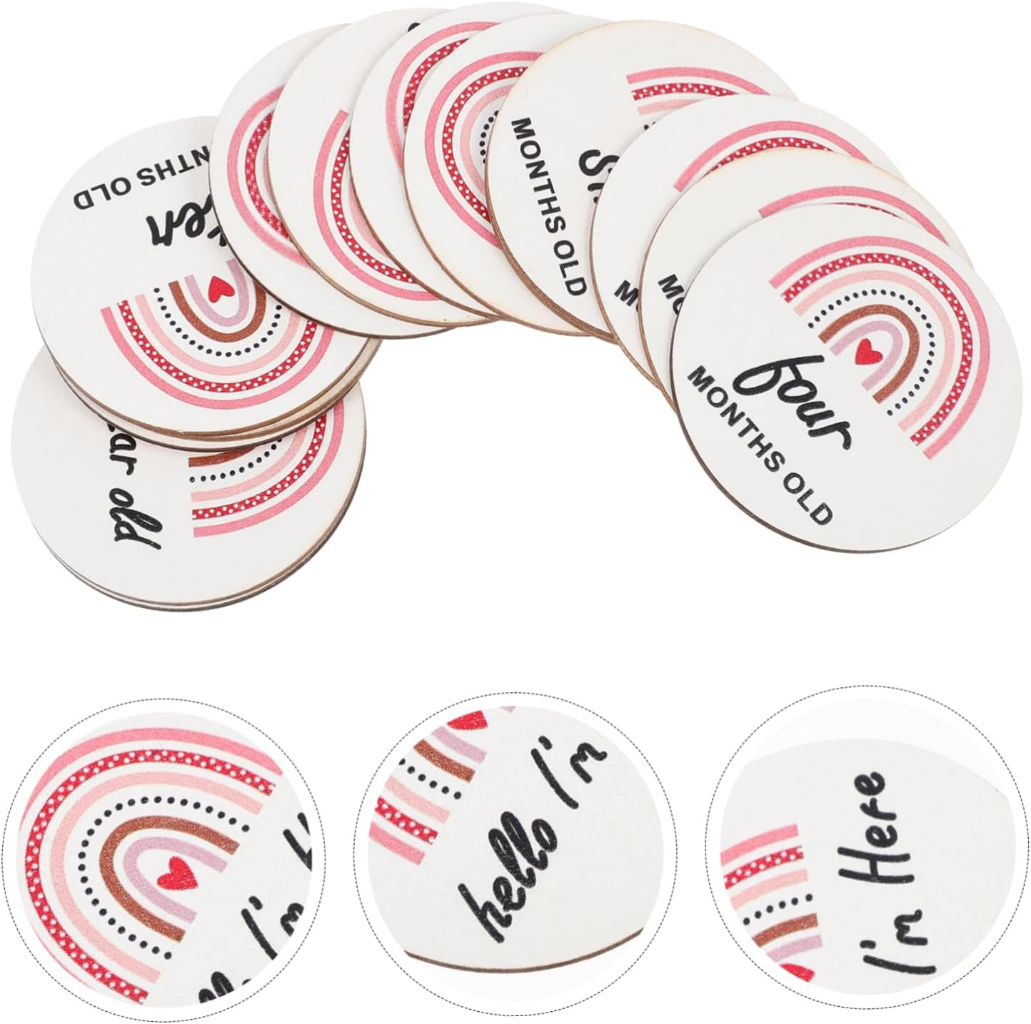 ERINGOGO 14 Pcs Monthly Milestone Cards Decorative Photo Props for Newborn Photography Meaningful Keepsake for First Year Unique Announcement Growth Markers