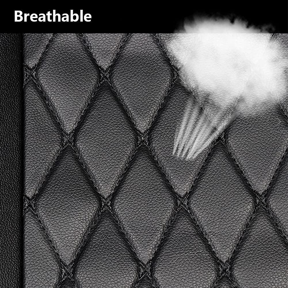 2 Pack Car Seat Cover PU Leather, Car Seat Protector for Front Seat Bottom with Storage Pocket, Anti-Slip Soft Car Seat Cushion for Driving, Car Seat Cover Front 2Pcs, Universal Fit 90% of Cars,Black image number 1