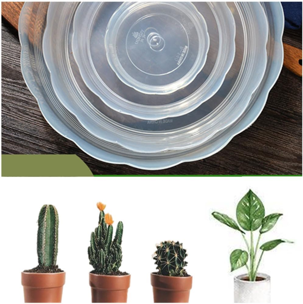 Clear round Plant Saucers,Granmagazz 10 Pacs Plastic Plant Tray,Drip Tray for Indoor Pot Plants Plant Base Saucer for Plant Pots Ideal as Plant Drip Tray (20Cm) image number 4