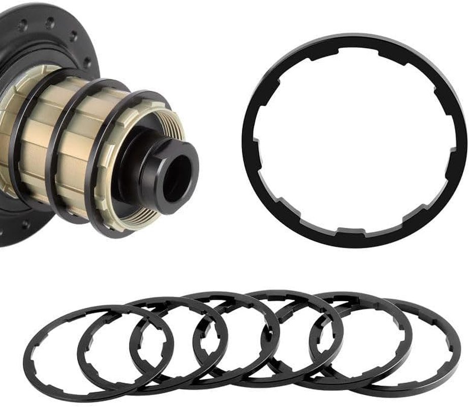 6Pcs Cassette Spacer Bicycle Flywheel Washer Spacer Bicycle Bottom Bracket Axle Washer 1Mm/1.5Mm/1.85Mm/2Mm/2.18Mm/2.35Mm Bike Cycling Flywheel Axle for MTB Road Mountain Bike image number 3