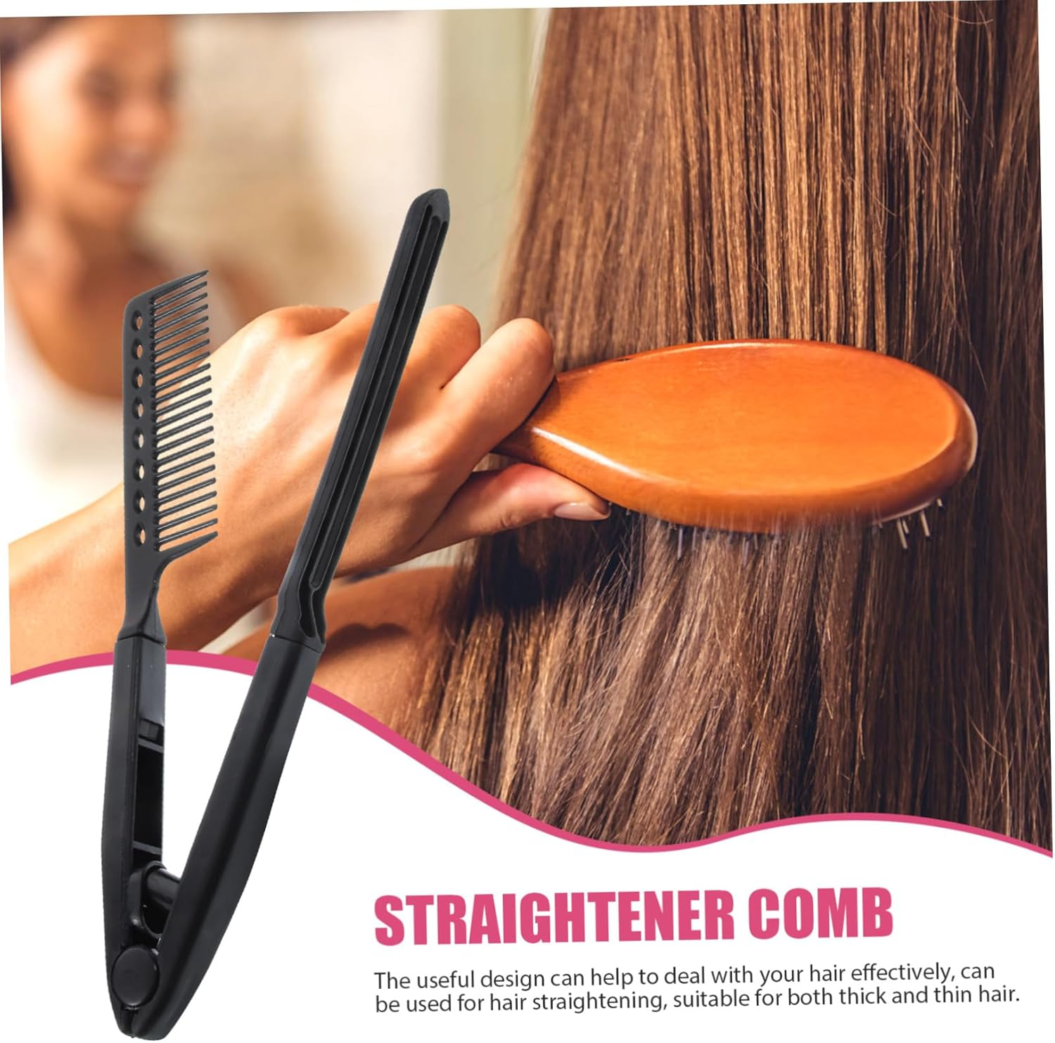 BIUDECO Flat Ironing Hair Comb Hair Straightener Straightener for Women Random Color image number 6