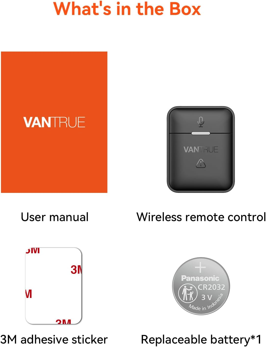 Vantrue Remote Control for Vantrue E1, E2, E3, E360/ACE, N4 Pro, N5, N2X, S1 Pro Dash Cam image number 3