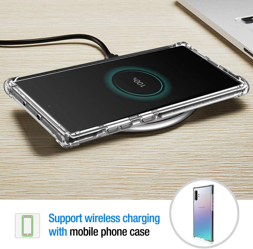 Procase Galaxy Note 10+ Plus/5G Case Clear, Slim Hybrid Crystal Clear TPU Cover with Reinforced Corners, Transparent Anti-Scratch Rugged Protective Case for Galaxy Note 10+ / 10 plus / 5G 2019-Black Frame image number 5