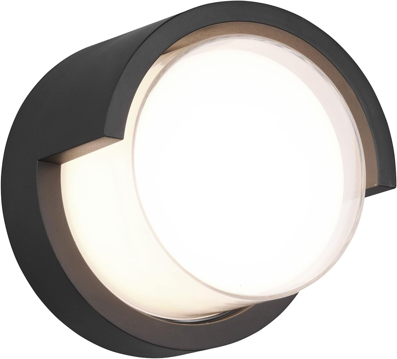 Lexi Lighting Aven round CCT LED Outdoor Wall Light, Small IP65 Waterproof anti Rust LED Wall Lights, 10W Matte Black Modern Wall Mount Exterior Fixtures Circle Cover for Entryway, Front Porch, House