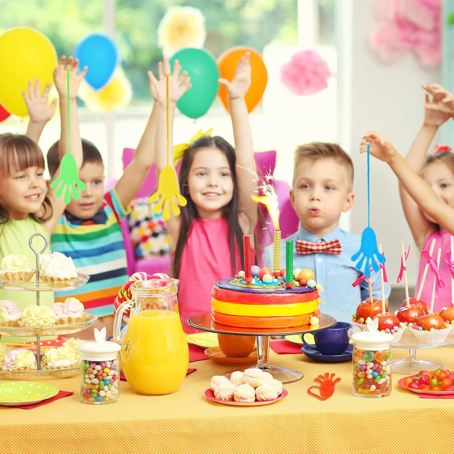 24 Pack Sticky Hands Stretchy Sticky Sensory Toys for Birthday Party Favors, Party Bag Fillers, Random Color image number 6