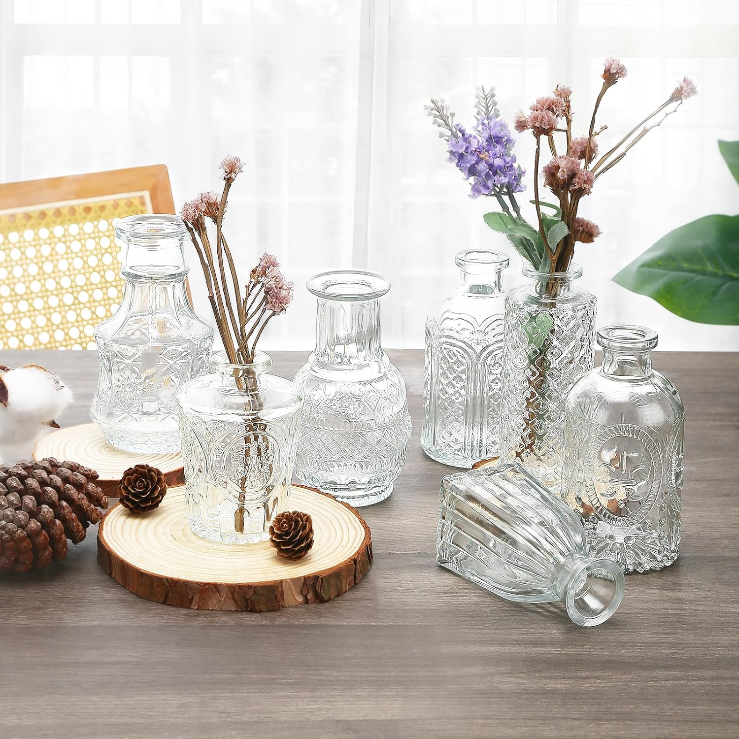 Glass Bud Vase Set of 25, Mini Clear Bud Vase for Centerpieces in Bulk, Small Vintage Flower Vases for Weddings Parties Home Table Decorative image number 5