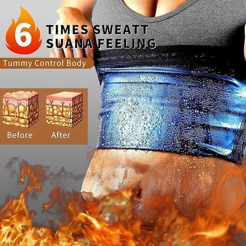Sweat Shaper Waist Trim for Women, Men, Waist Trainer Sauna Belt, Neoprene Free Waist Binder Sauna Slimming Sauna Sweat Exercise Shaper Suitable for 50 Kg -85 Kg image number 3