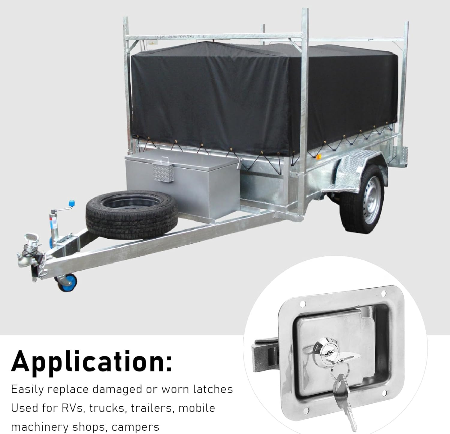 RV Handle Latch Paddle, Solid Handle Knob Deadbolt Paddle for Trailers image number 4