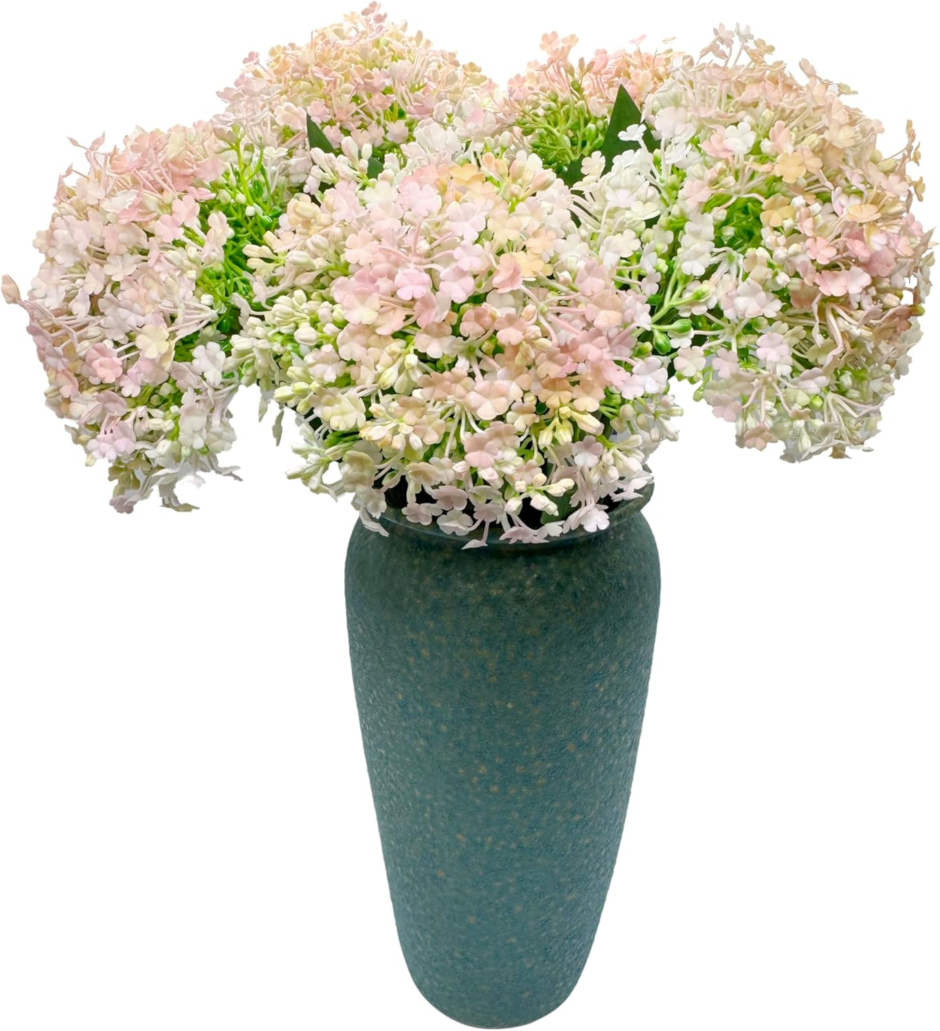 Virellisee 6 Pack Artificial Hydrangea Flowers 19 Inch Fake Plastic Floral Arrangements for Outdoor Indoor Wedding Christmas Home Office Table Decor (Pink) image number 4